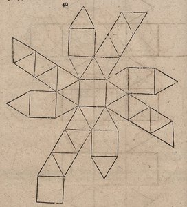 Eğimli bir küpün ağ geliştirmesi by Albrecht Dürer